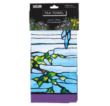 Load image into Gallery viewer, Tiffany Iris Landscape Tea Towel
