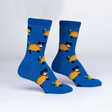 Load image into Gallery viewer, Let's Taco 'bout Cats - Women's Crew Socks - Sock It To Me
