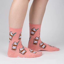 Load image into Gallery viewer, Cat-puccino - Women's Crew Socks - Sock It To Me
