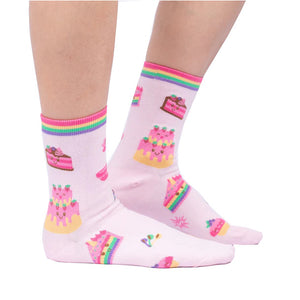 Life Is Batter With Cake- Women's Crew Socks - Sock It To Me