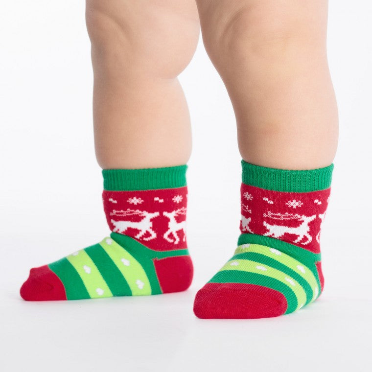 Tacky Holiday Sweater - Toddler Crew Socks Ages 1-2 - Sock It To Me