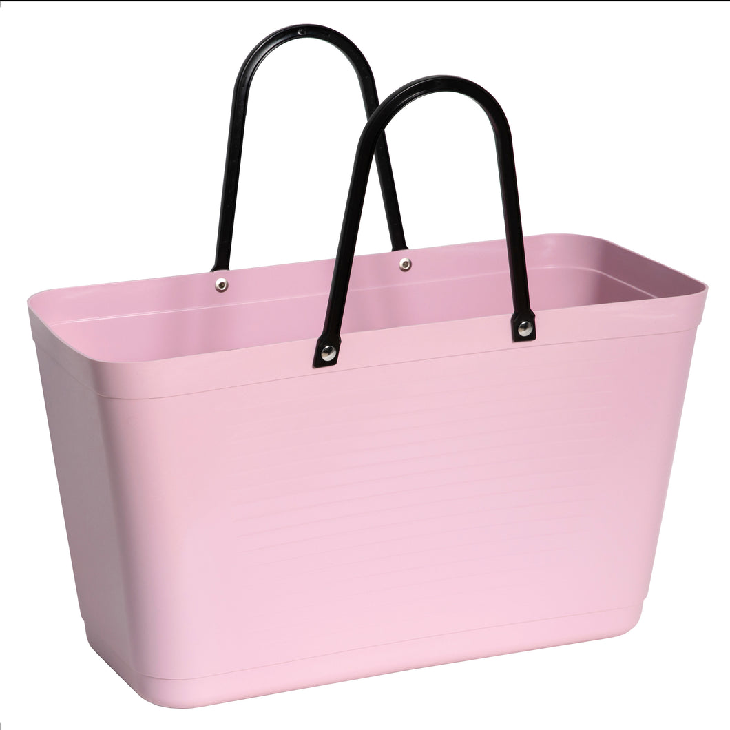 Large Dusty Pink Hinza Bag - Green Plastic