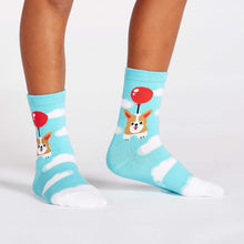 Load image into Gallery viewer, Pup Pup &amp; Away - Junior Crew Socks Ages 7-10 - Sock It To Me
