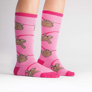 Pink Sloth - Youth Knee High Socks Age 3-6 - Sock It To Me