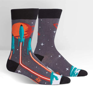 Launch From Earth - Men's Crew Socks - Sock It To Me