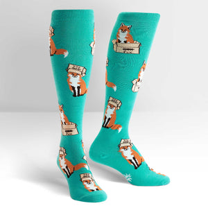 Foxes in Boxes - Women's Knee High Socks - Sock It To Me