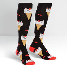 Load image into Gallery viewer, Kitty Cone - Women&#39;s Knee High Socks - Sock It To Me
