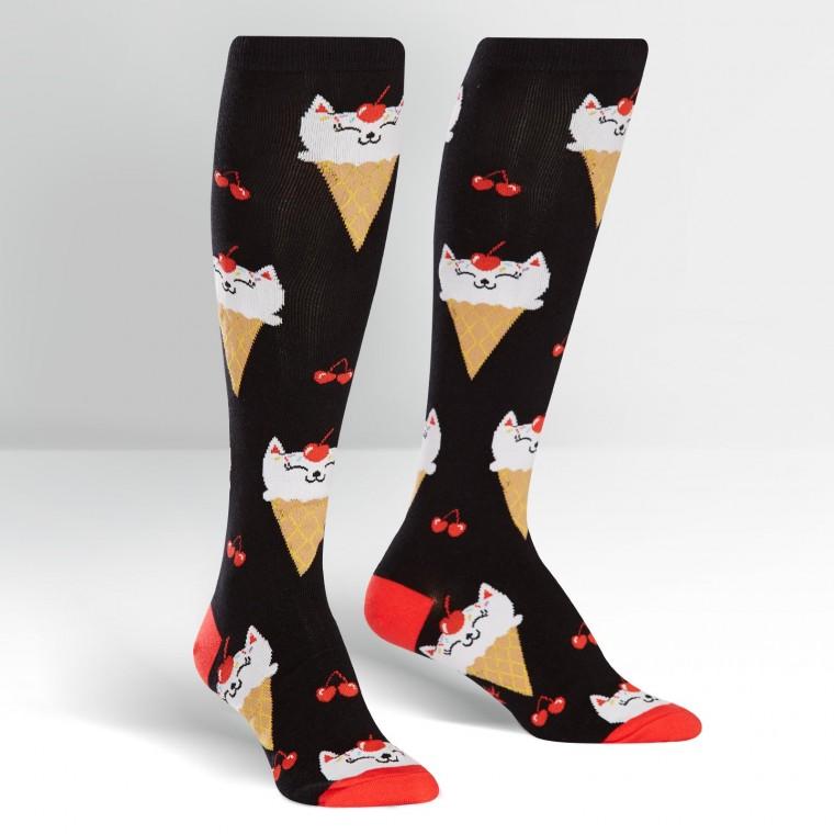 Kitty Cone - Women's Knee High Socks - Sock It To Me
