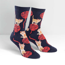 Load image into Gallery viewer, Kitten Knittin&#39; - Women&#39;s Crew Socks - Sock It To Me
