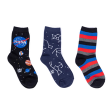 Load image into Gallery viewer, Solar System Kids Glow In The Dark Crew Socks Pack of 3 - Sock It To Me
