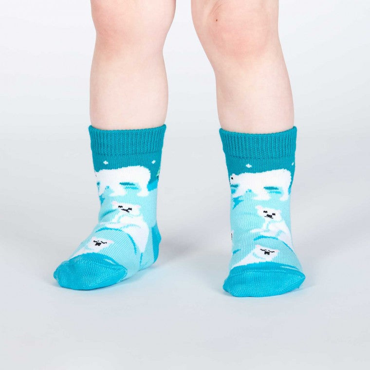 Polar Bear Stare - Toddler Crew Socks Ages 1-2 - Sock It To Me