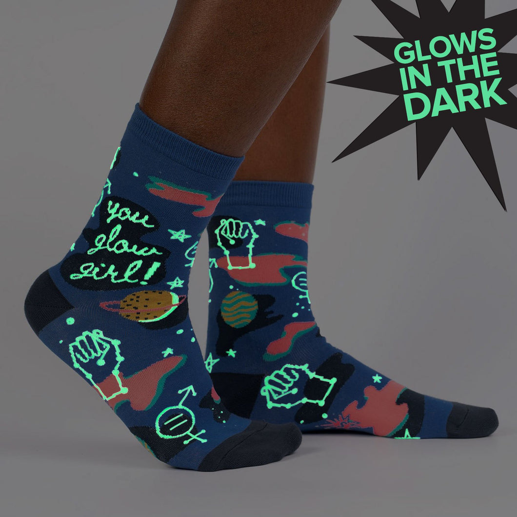 You Glow Girl - Women's Crew Socks - Sock It To Me
