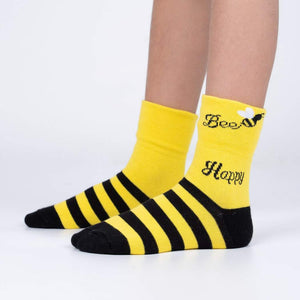 Bee-ing Happy - Kids Turn Cuff Socks - Sock It To Me