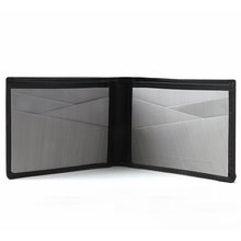 Load image into Gallery viewer, Black Leather - Steel &amp; Leather Billfold Wallet
