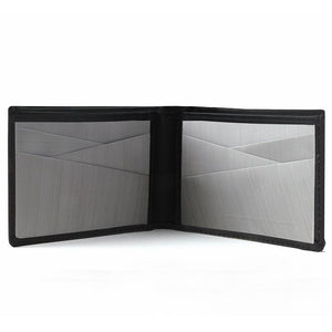 Black Leather - Steel & Leather Billfold Wallet