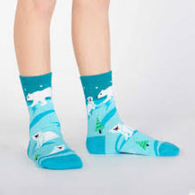 Load image into Gallery viewer, Polar Bear Stare - Youth Crew Ages 3-6 - Sock It To Me

