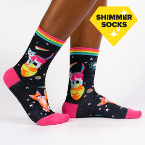 Space Cats- Women's Crew Socks  - Sock It To Me