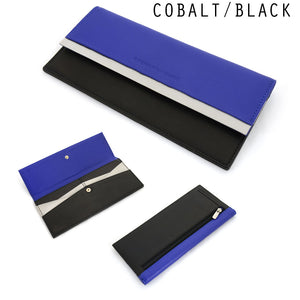 Cobalt & Black - Steel & Leather Clutch Wallet
