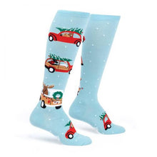 Load image into Gallery viewer, Treemendous Adventure - Youth Knee High Socks (Ages 3-6) - Sock It To Me (Christmas)
