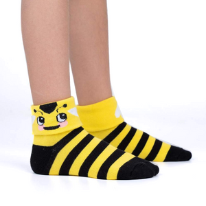 Bee-ing Happy - Kids Turn Cuff Socks - Sock It To Me